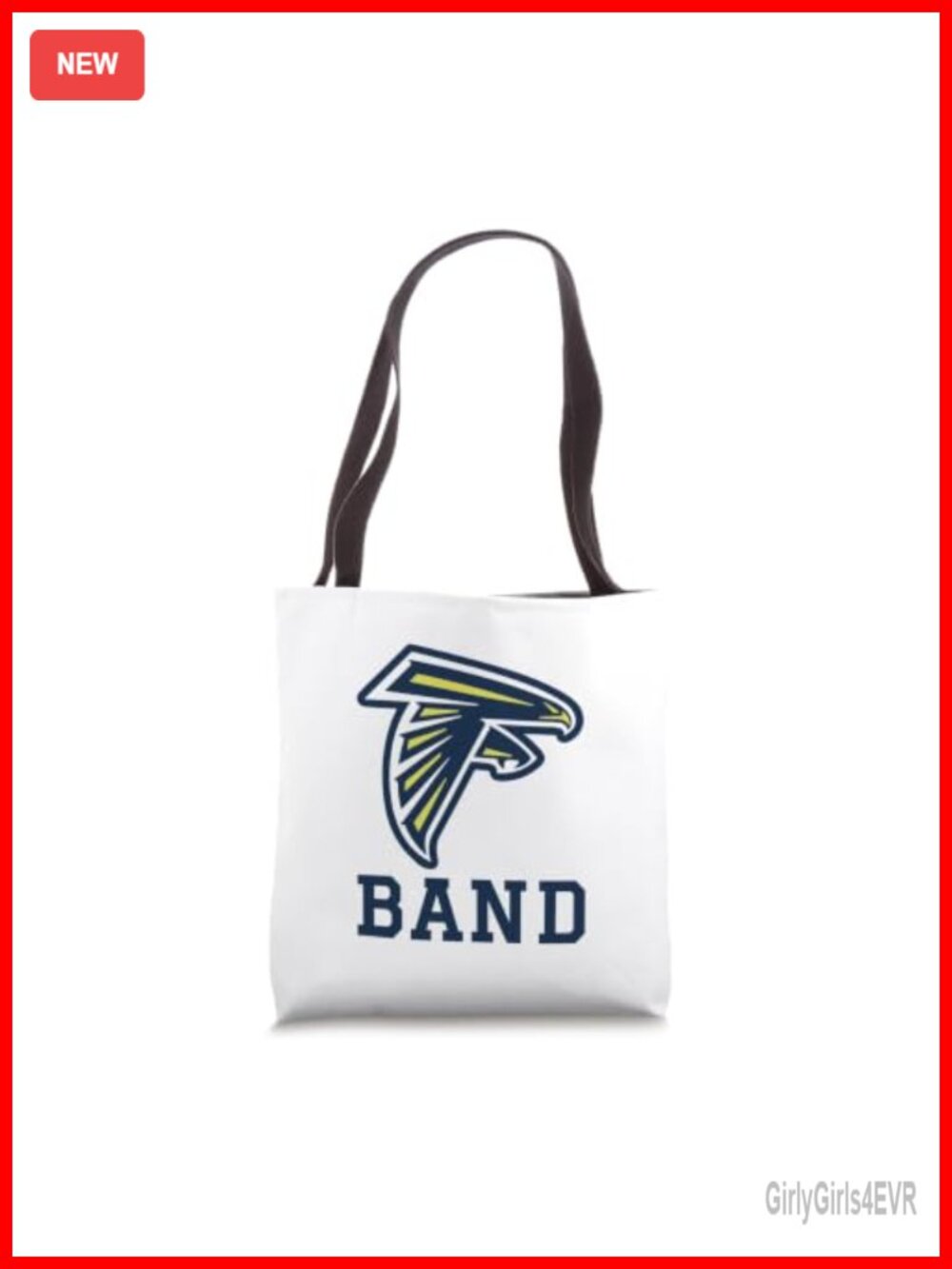 Falcons Band Tote Bag Cotton Webbing Handles Polyester Canvas